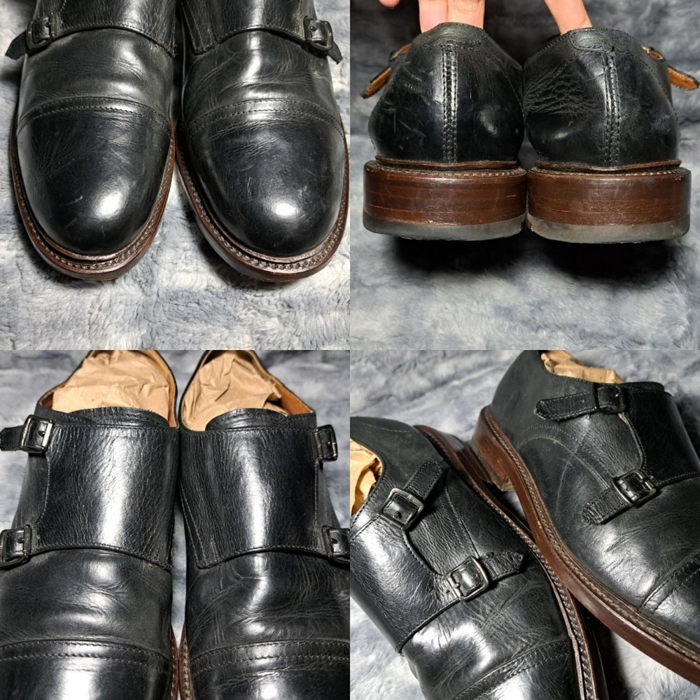 Frye Men's Black Leather Double Monk Strap Shoes Size 8.5D - Picture 5 of 8